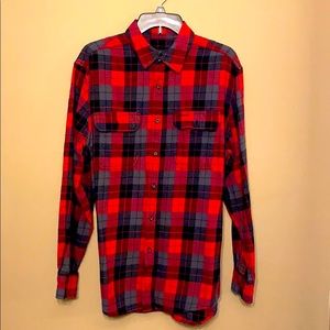Faded Glory Flannel Button Down Shirt - Red &Black